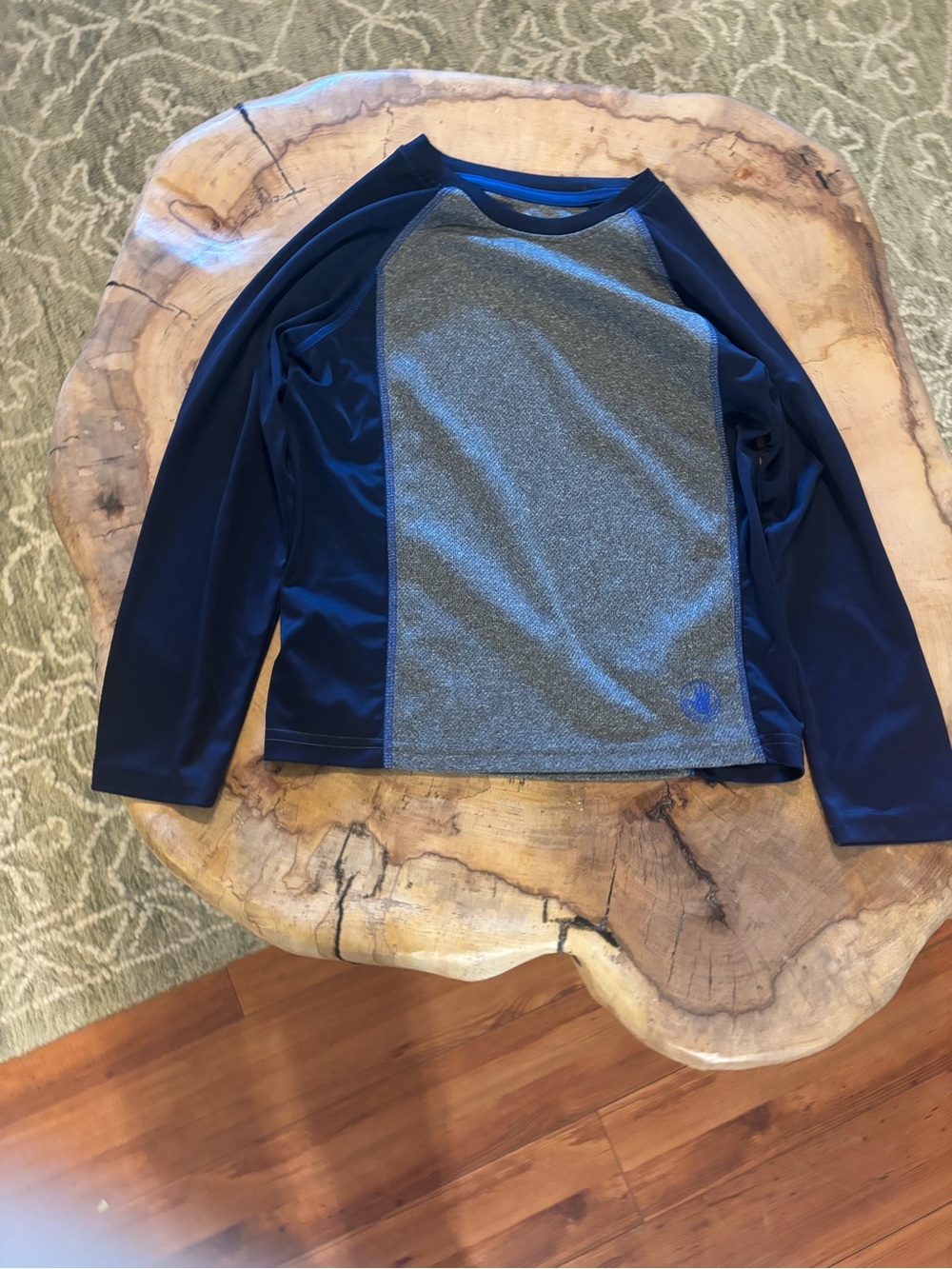 Joe Fresh Heather Gray and Navy Long Sleeve Top